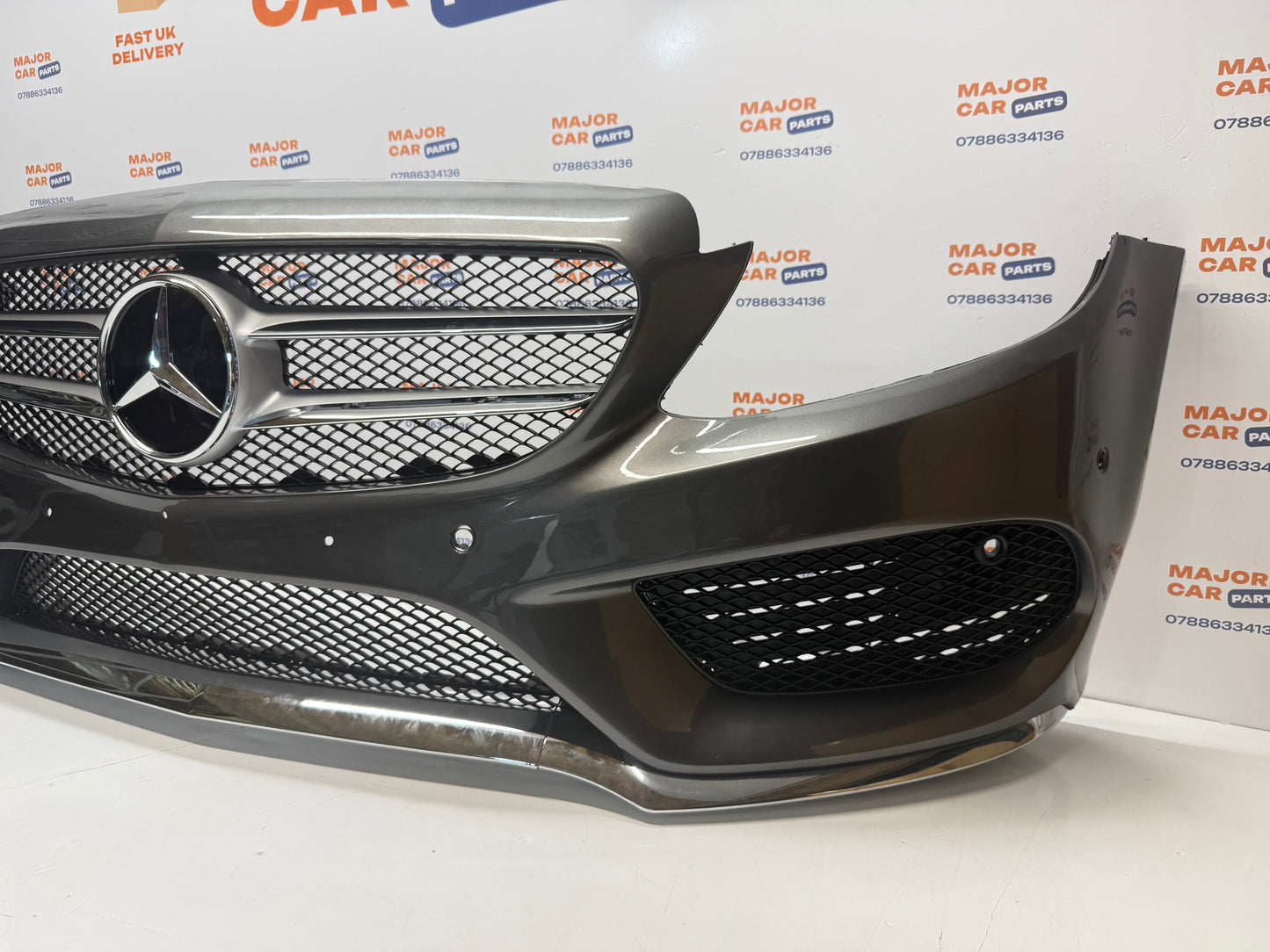 Mercedes-Benz C Class W205 2014-2018 Front Bumper & Grilles in Grey / AMG Line