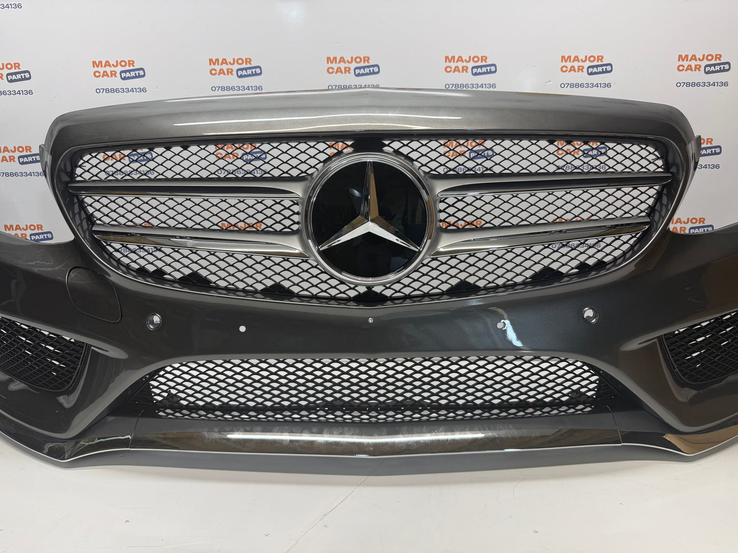 Mercedes-Benz C Class W205 2014-2018 Front Bumper & Grilles in Grey / AMG Line