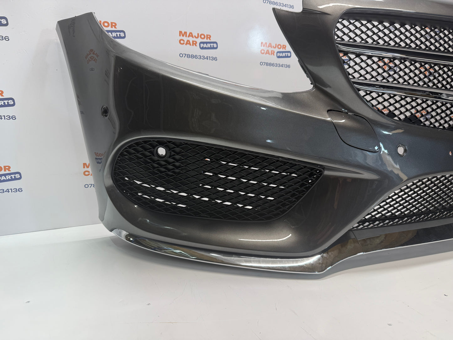 Mercedes-Benz C Class W205 2014-2018 Front Bumper & Grilles in Grey / AMG Line