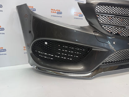 Mercedes-Benz C Class W205 2014-2018 Front Bumper & Grilles in Grey / AMG Line