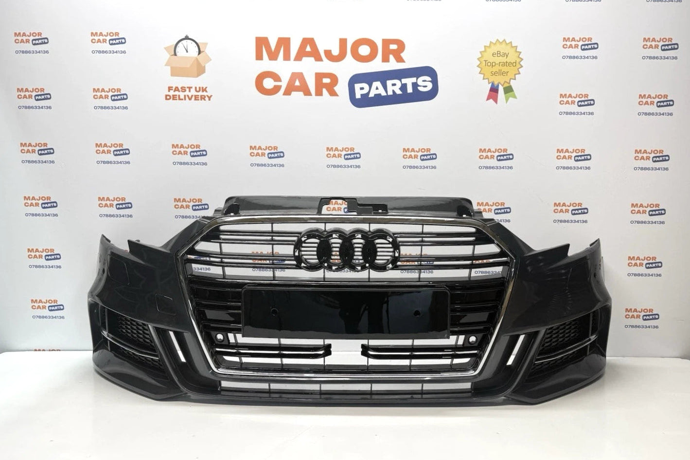 Audi A3 8V 2017-2019 Complete Front Bumper With Grilles / 8V5807065 AH