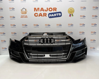 Audi A3 8V 2017-2019 Complete Front Bumper With Grilles / 8V5807065 / Black
