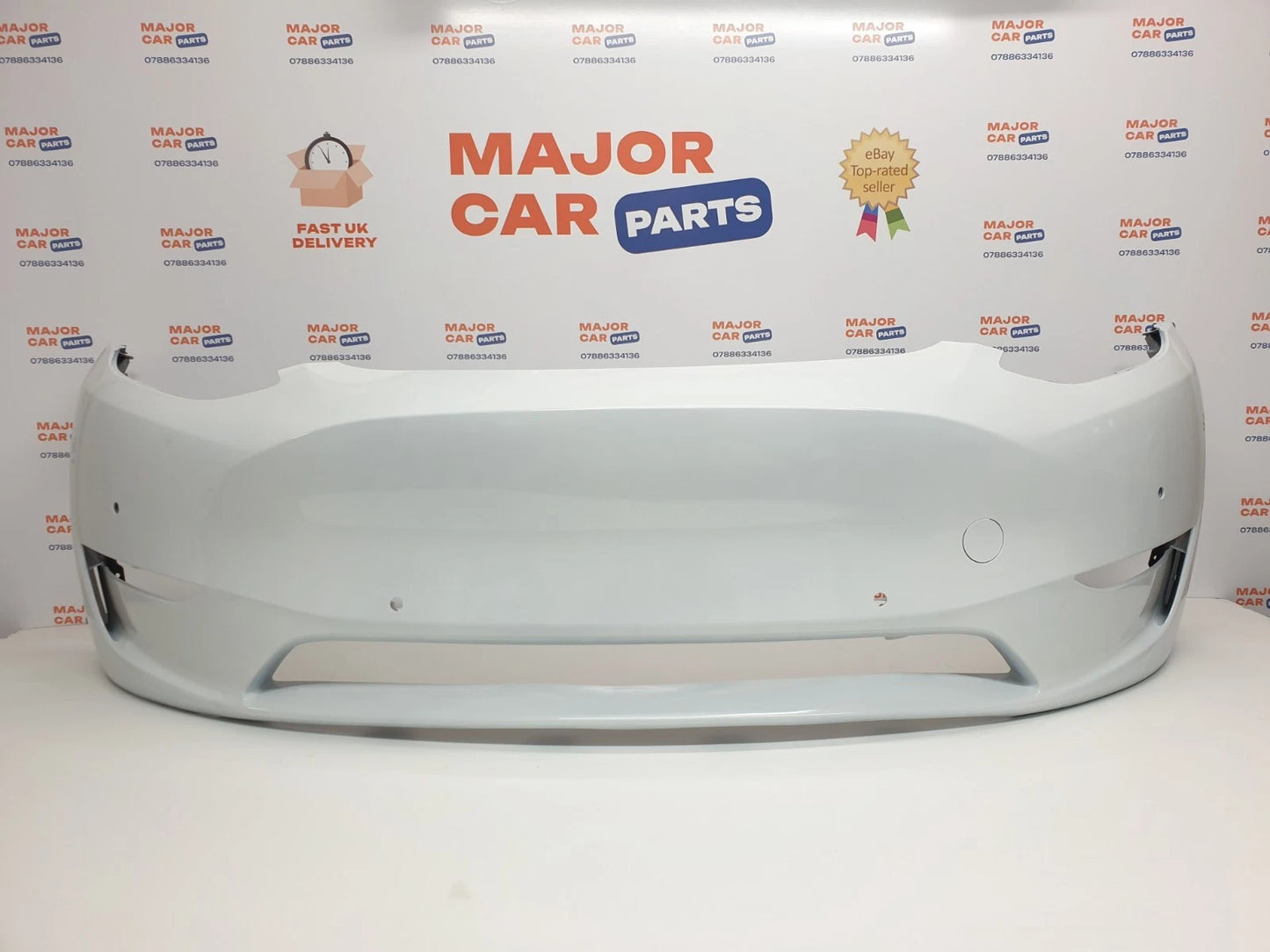 Tesla Model Y 2020 On Front Bumper / White / 1493736-S0-B
