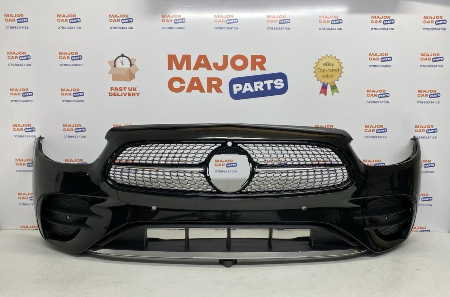 Mercedes-Benz E Class W213 AMG 2021-2024 Front Bumper with Grilles Black / A2138857404