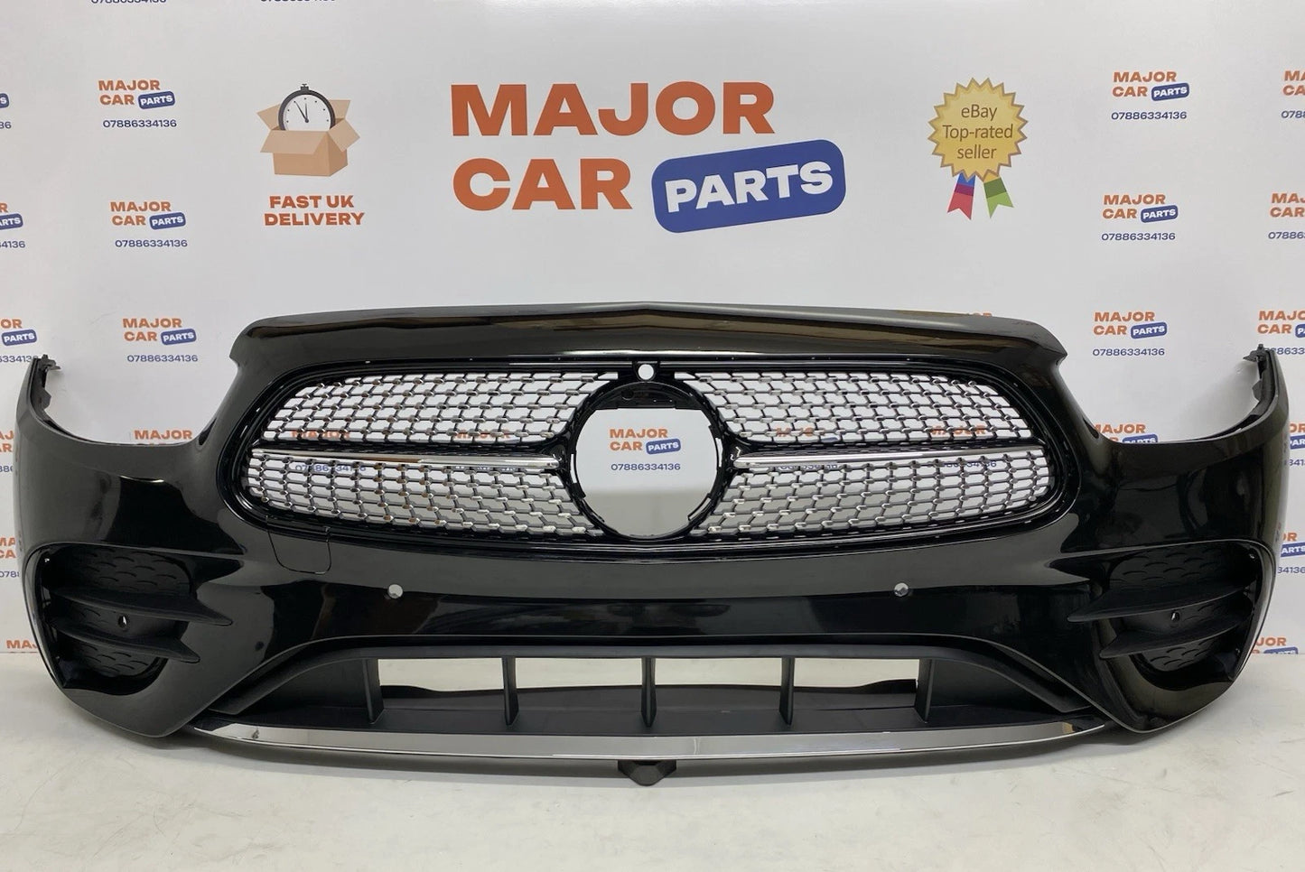 Mercedes-Benz E Class W213 AMG 2021-2024 Front Bumper with Grilles Black / A2138857404