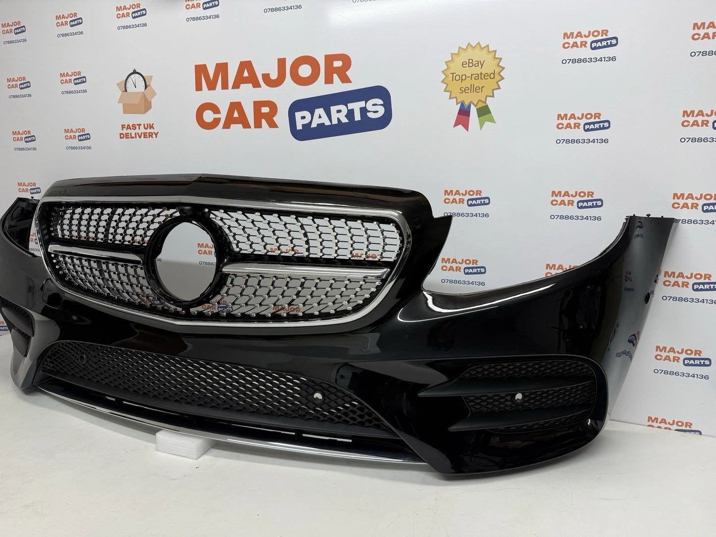 Mercedes-Benz E Class W213 2016-2020 Front Bumper with Grilles / AMG Line Black