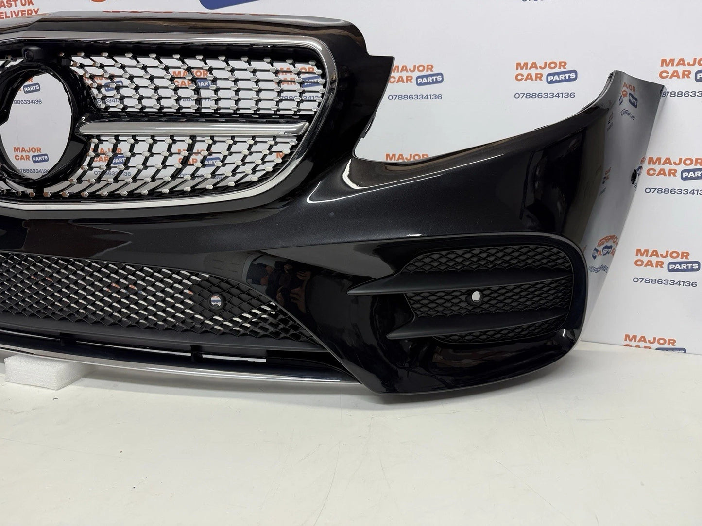Mercedes-Benz E Class W213 2016-2020 Front Bumper with Grilles / AMG Line Black