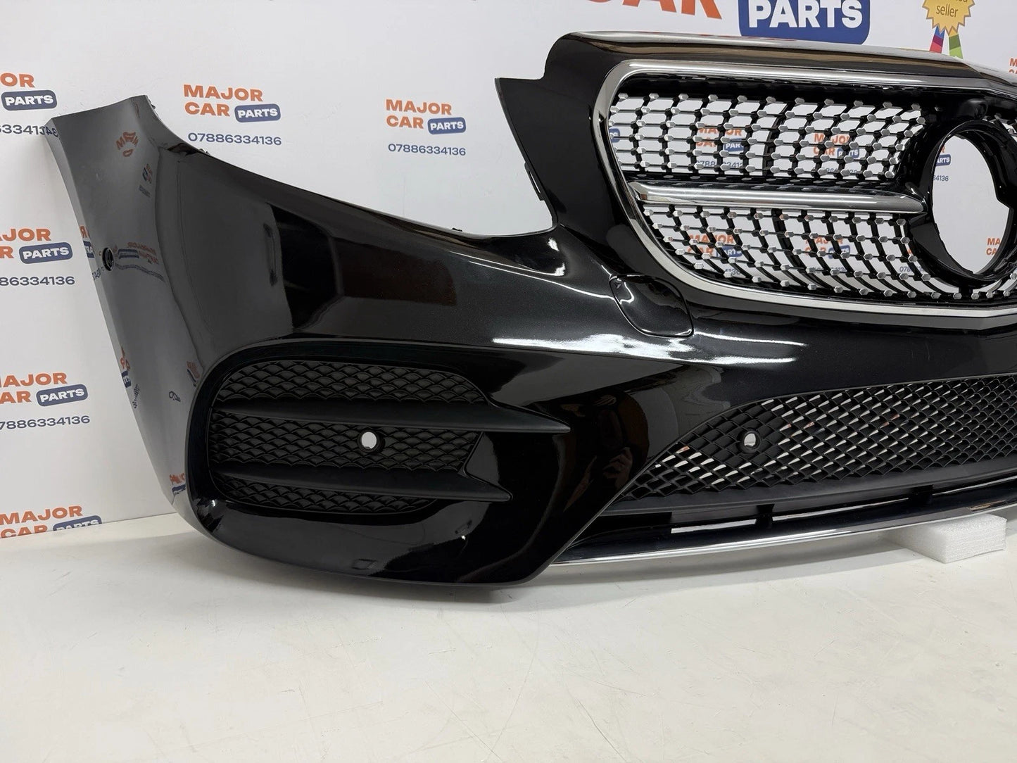 Mercedes-Benz E Class W213 2016-2020 Front Bumper with Grilles / AMG Line Black