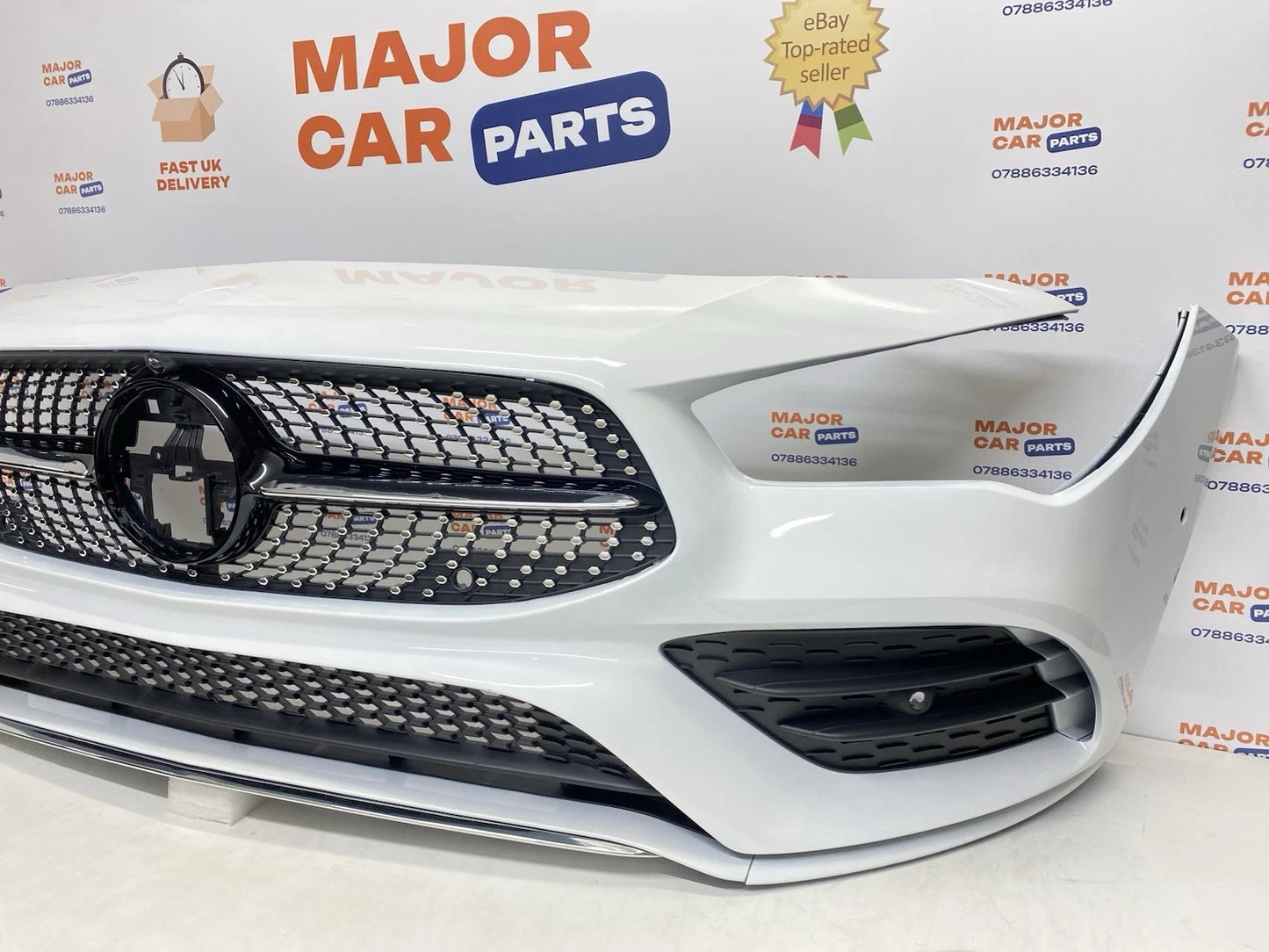 Mercedes-Benz CLA C118 2019 On Front Bumper With Grilles / AMG Line / White