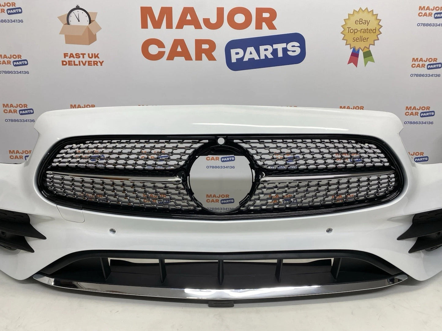 Mercedes-Benz E Class W213 AMG 2021-2024 Front Bumper with Grilles White / A2138857404
