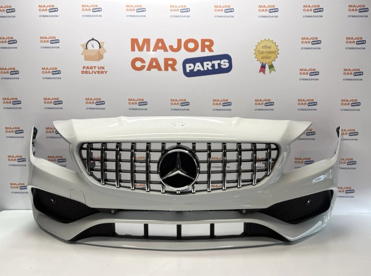 Mercedes-Benz CLA C117 2017-2018 Front Bumper With GT Grille / AMG Line / White