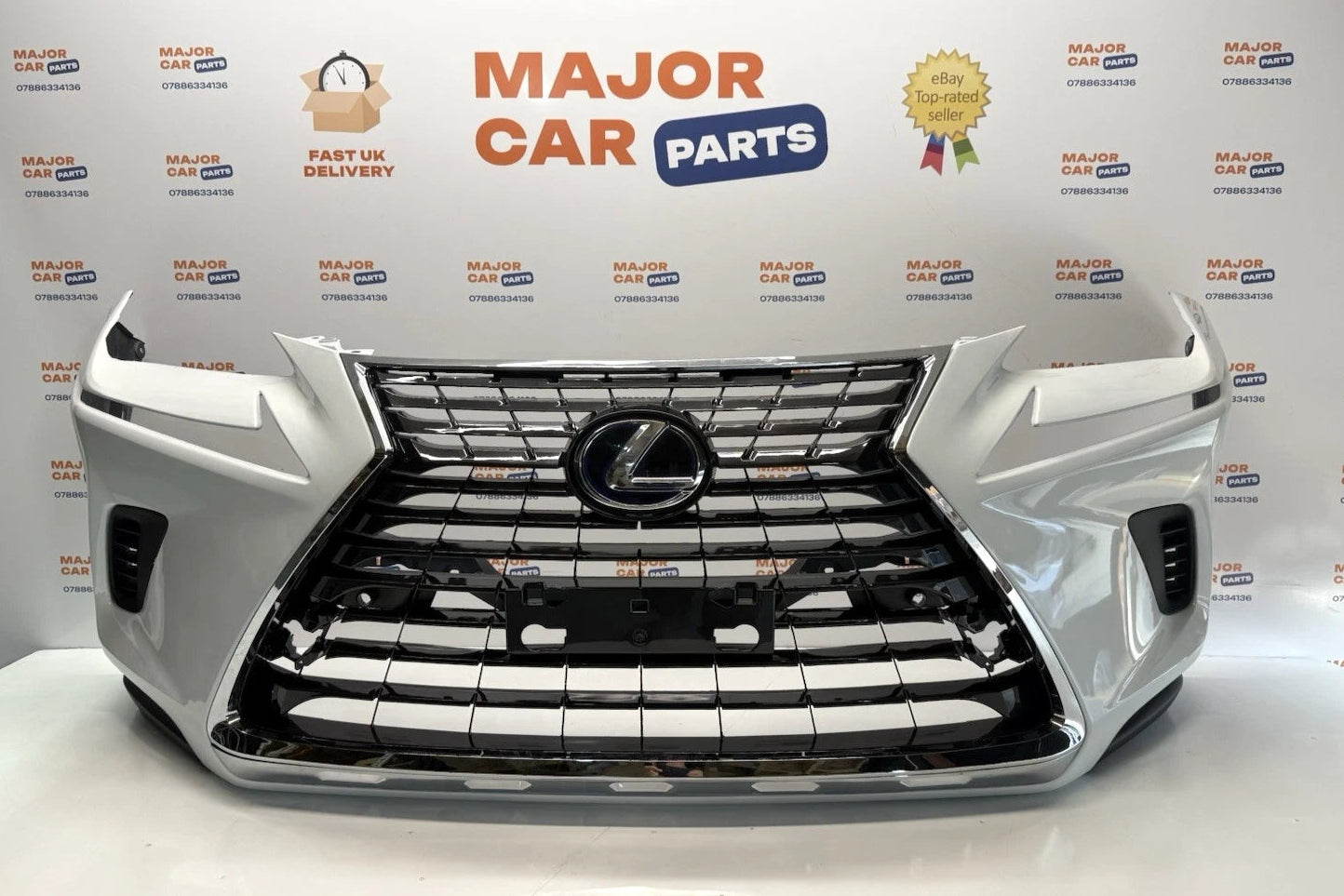 Lexus NX 300h 2018–2022 Front Bumper Assembly with Grilles / White