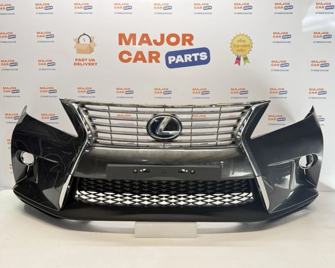 Lexus RX 450h 2013-2015 Complete Front Bumper with Grilles / Grey