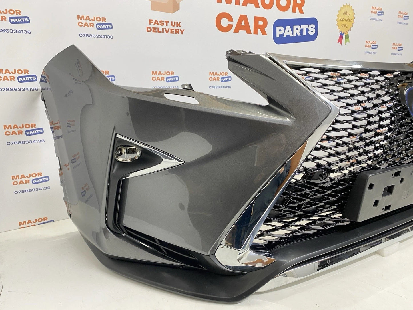 Lexus RX 450h 2016–2018 F-Sport Front Bumper with Grilles & Fog Lights / Grey