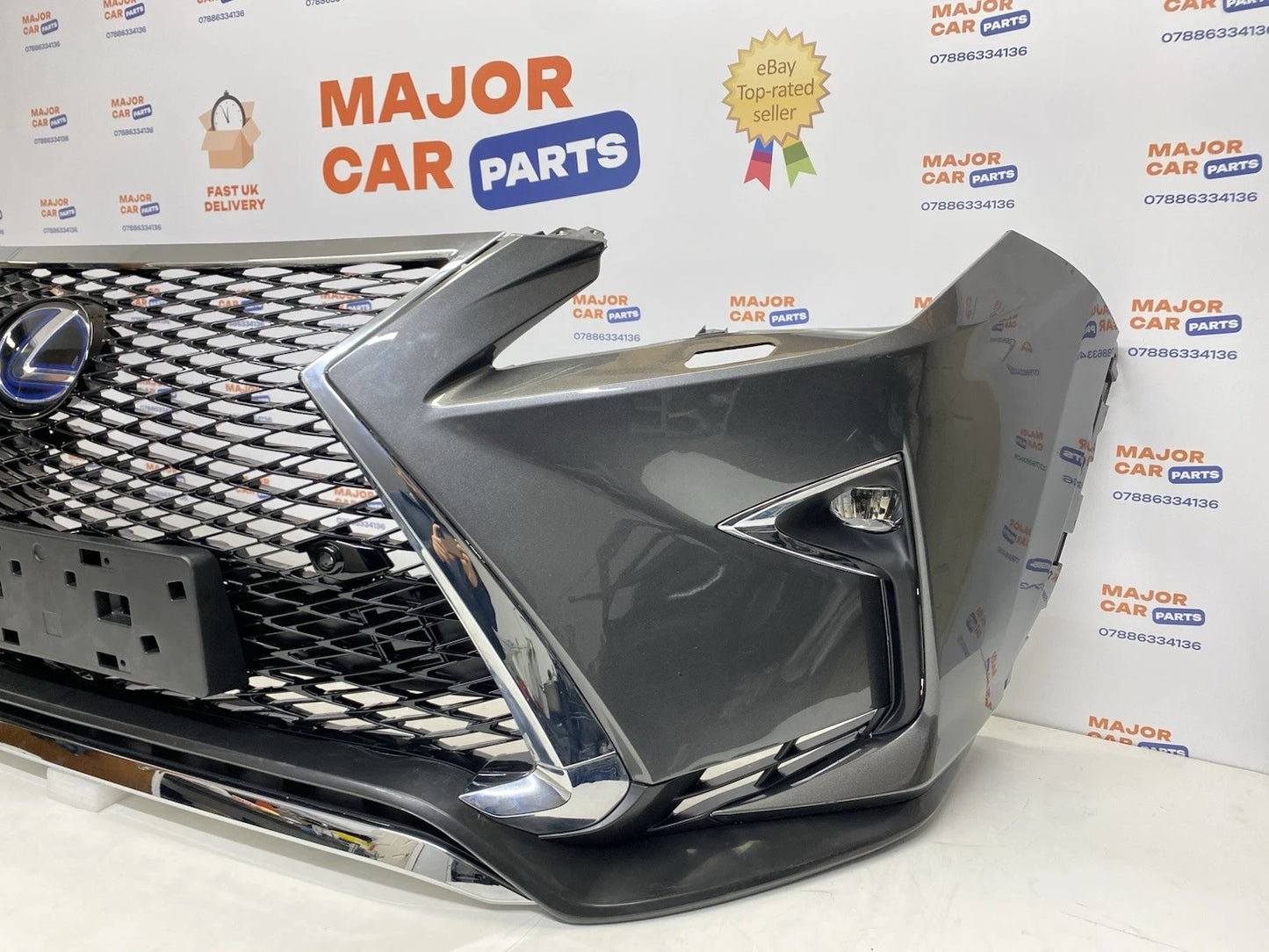 Lexus RX 450h 2016–2018 F-Sport Front Bumper with Grilles & Fog Lights / Grey