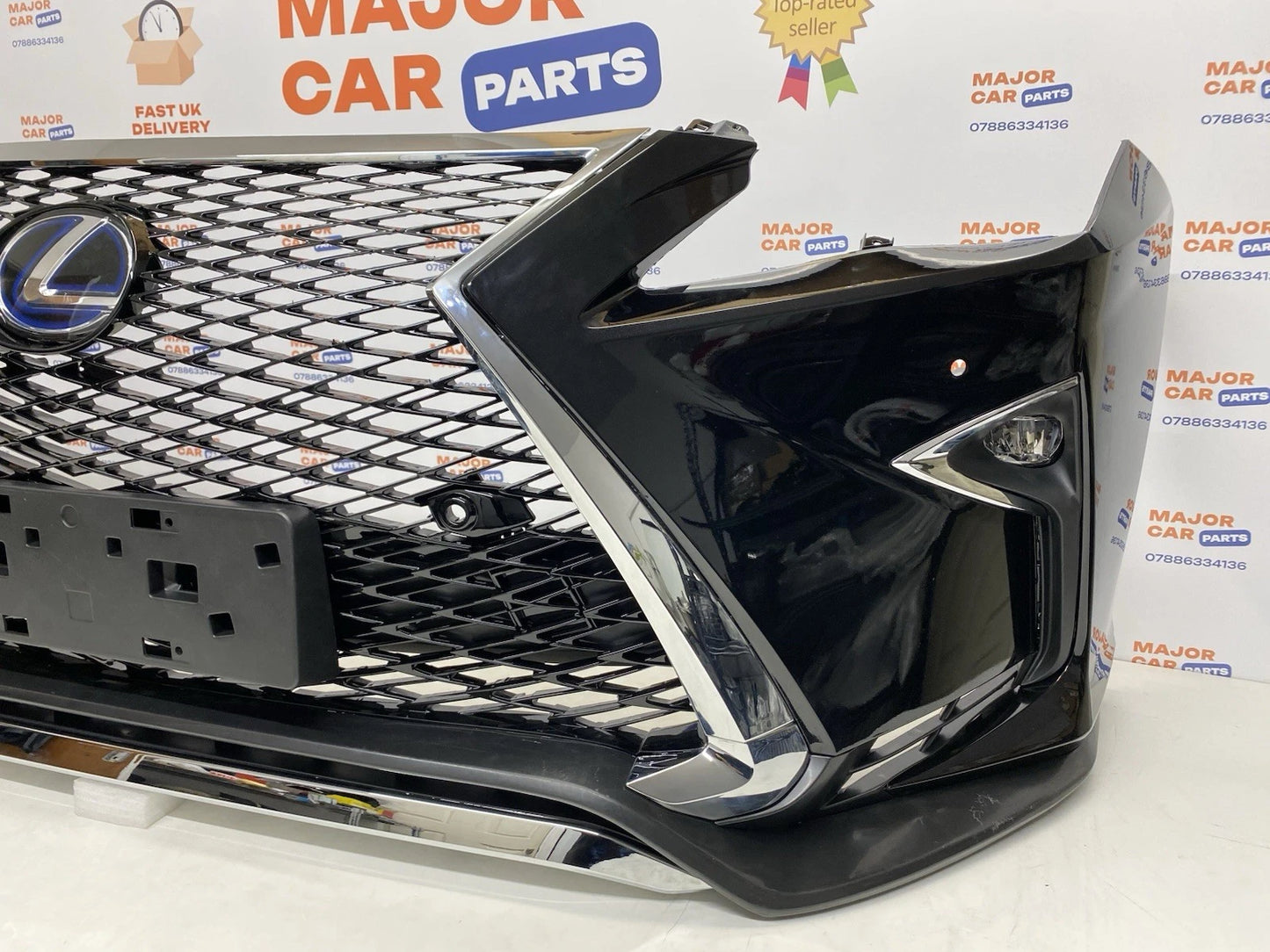 Lexus RX 450h 2016–2018 F-Sport Front Bumper with Grilles & Fog Lights / Black