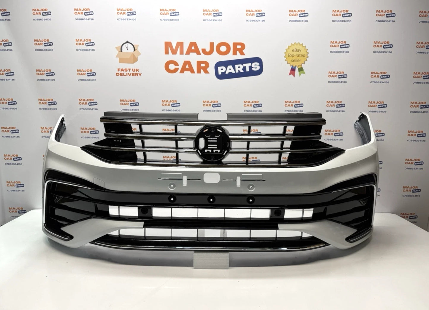 Volkswagen Tiguan R Line 2021 - 2024 Front Bumper Complete with Grilles / White