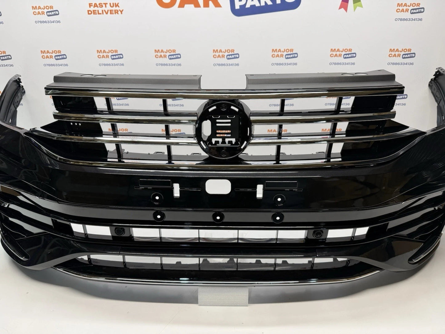Volkswagen Tiguan R Line 2021 - 2024 Front Bumper Complete with Grilles / Black