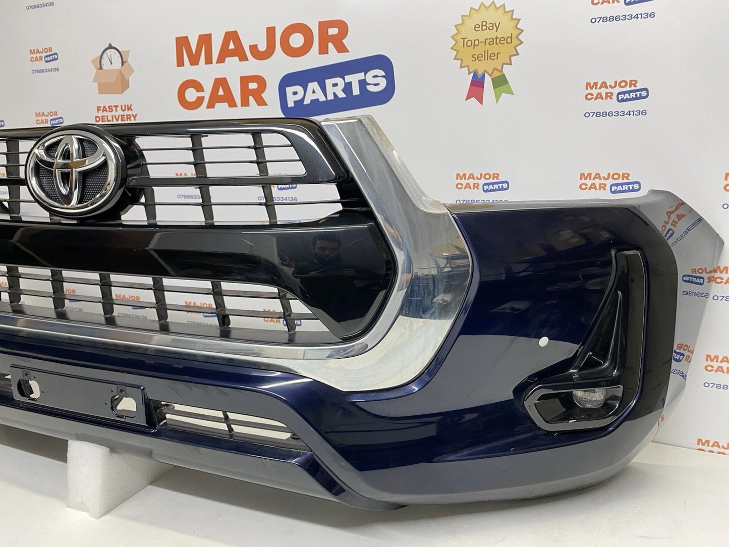 Toyota Hilux 2019-On Front Bumper with Grilles and Fog Lights / Navy Blue