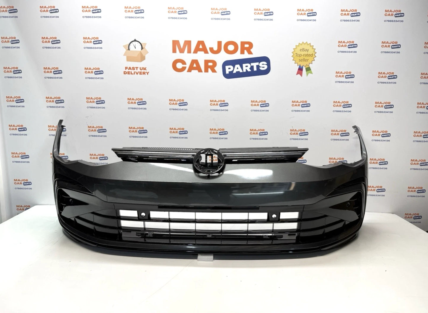Volkswagen Golf 8 R-Line 2020–2024 Front Bumper With Grilles / Grey