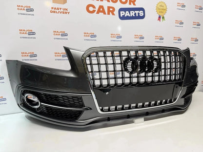 Audi Q5 8R S Line 2013-2016 Complete Front Bumper With Grilles / Grey