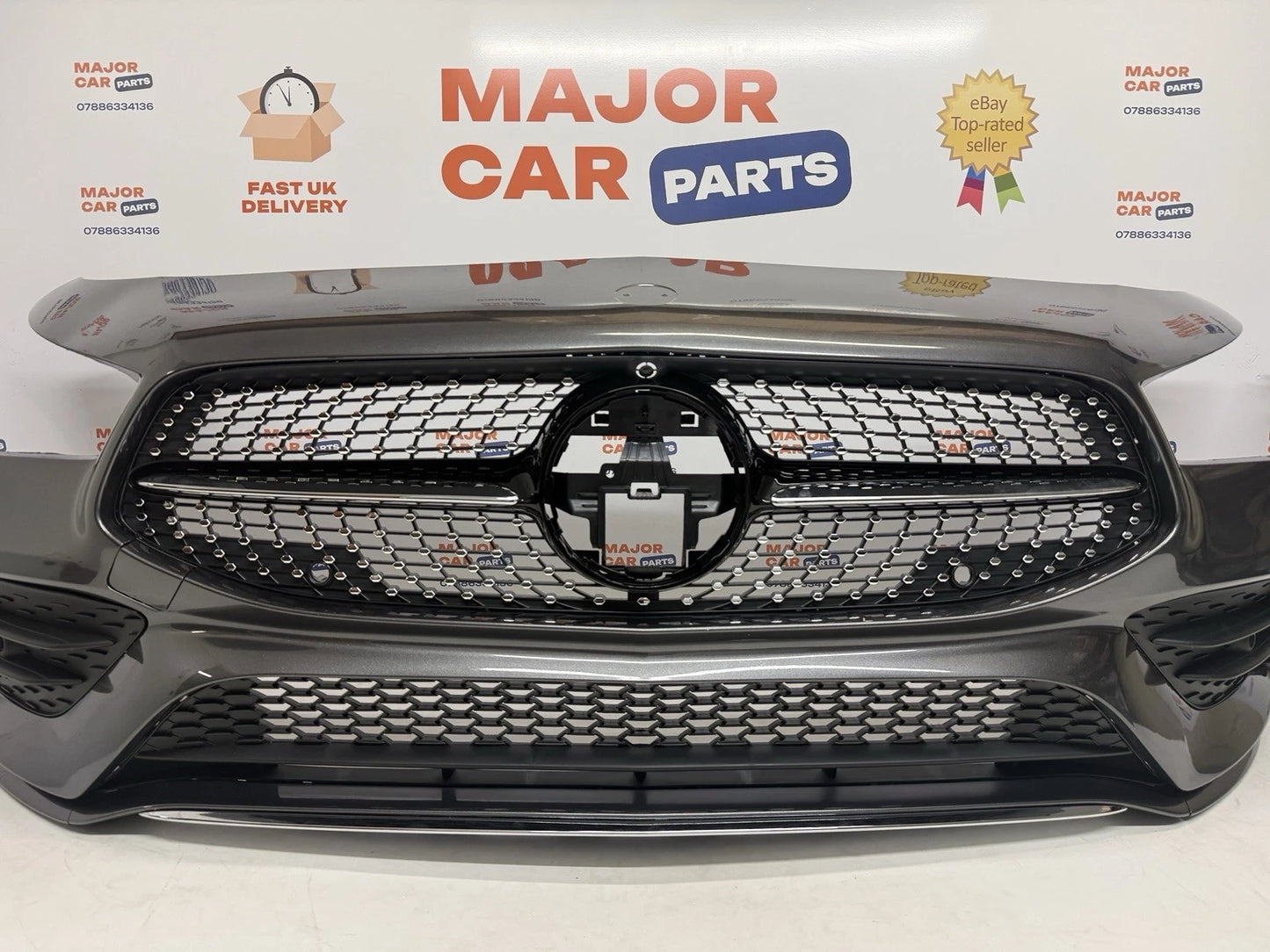 Mercedes-Benz CLA C118 2019-2023 Front Bumper With Grilles / AMG Line / Grey