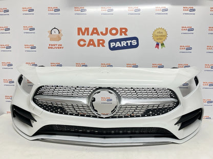 Mercedes Benz A Class W177 2019-2022 AMG Front Bumper with Grilles / White