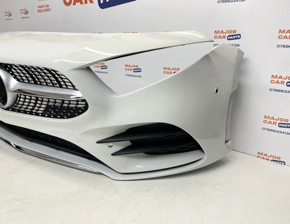 Mercedes Benz A Class W177 2019-2022 AMG Front Bumper with Grilles / White