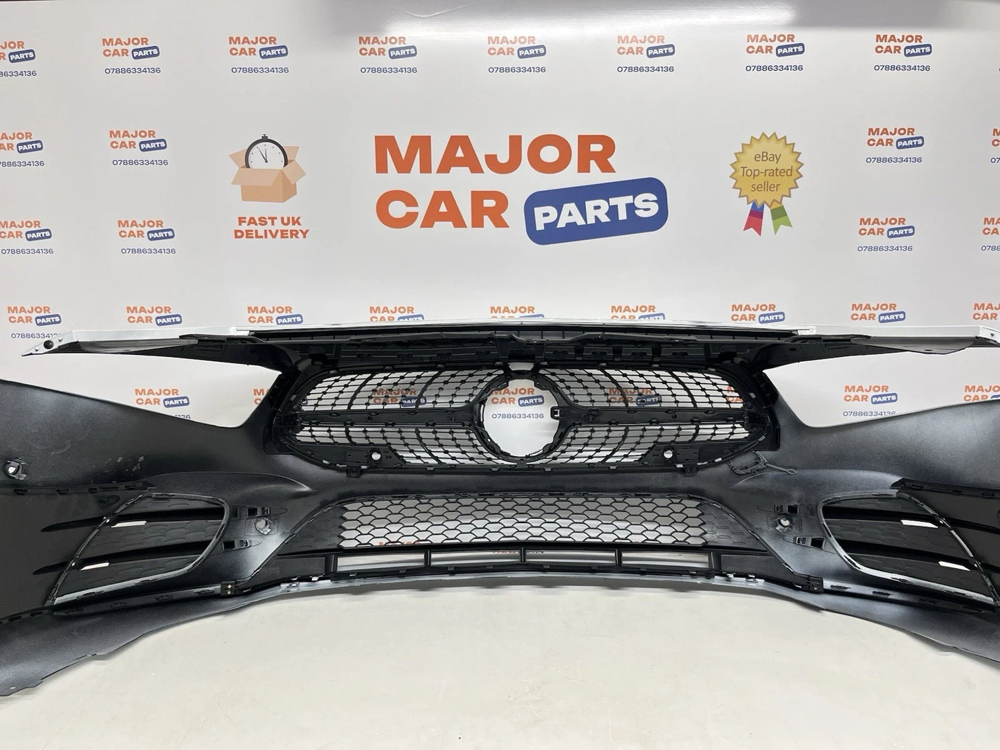 Mercedes Benz A Class W177 2019-2022 AMG Front Bumper with Grilles / White