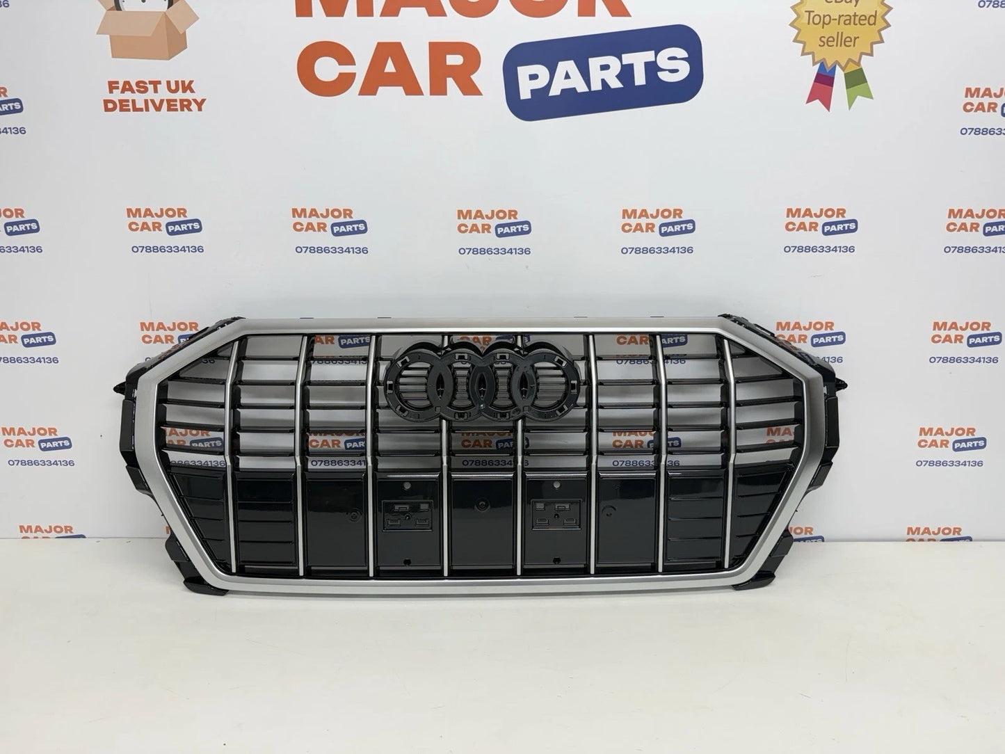 Audi Q5 S-Line MK2 2019-2024 Front Bumper Grille with Silver Chrome / 83A853651B