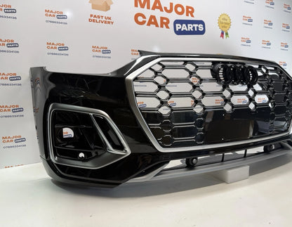 Audi Q5 S Line 2021-2024 Complete Front Bumper With Grilles / Black