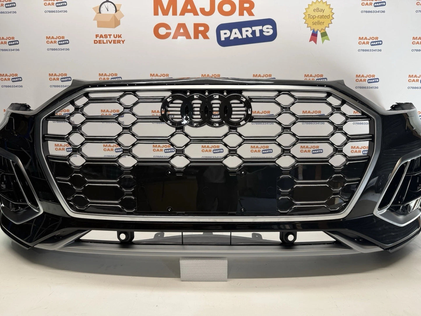 Audi Q5 S Line 2021-2024 Complete Front Bumper With Grilles / Black