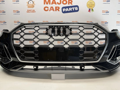 Audi Q5 S Line 2021-2024 Complete Front Bumper With Grilles / Black