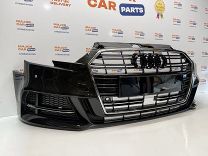 Audi A3 8V 2017-2019 Complete Front Bumper With Grilles / 8V5807065 / Black
