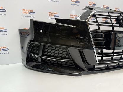 Audi A3 8V 2017-2019 Complete Front Bumper With Grilles / 8V5807065 / Black