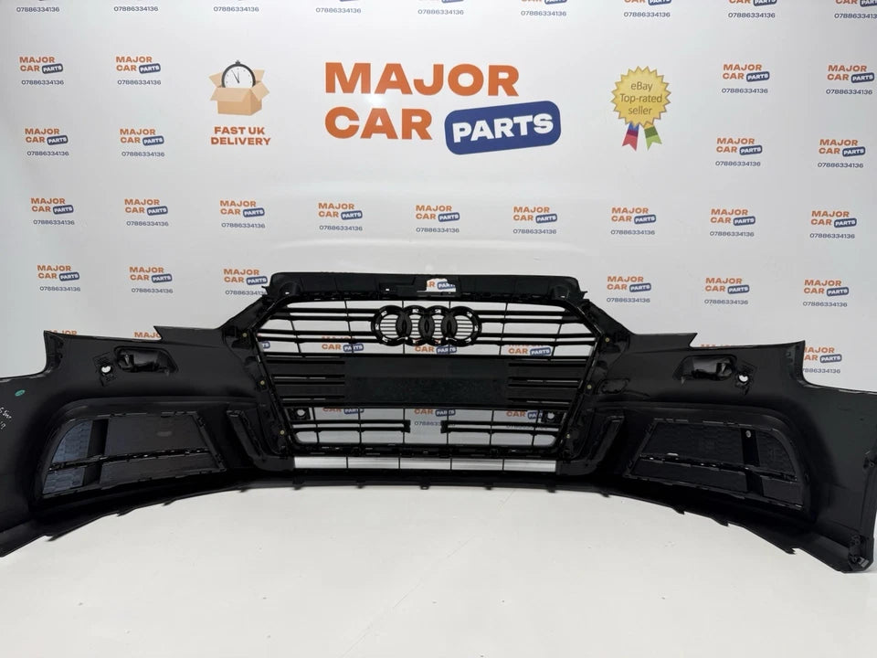 Audi A3 8V 2017-2019 Complete Front Bumper With Grilles / 8V5807065 / Black