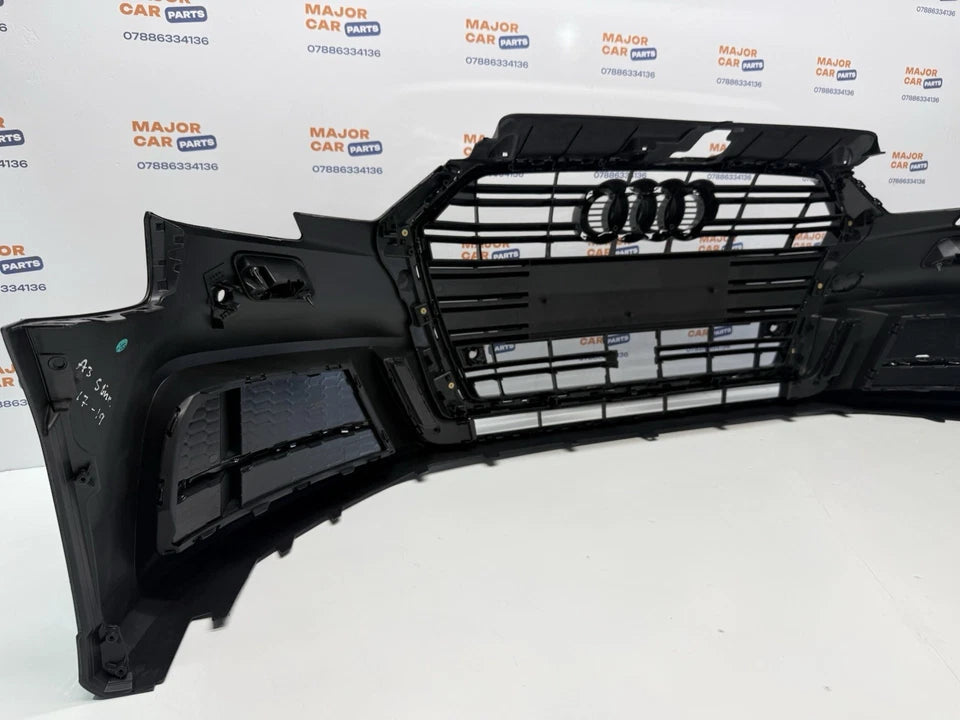 Audi A3 8V 2017-2019 Complete Front Bumper With Grilles / 8V5807065 / Black