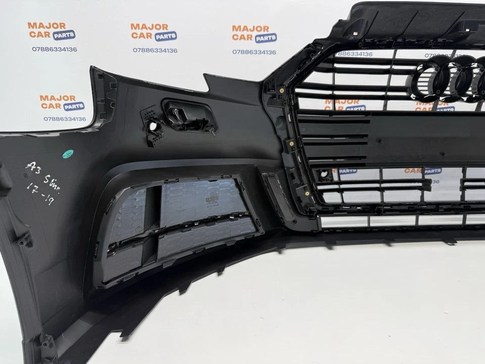 Audi A3 8V 2017-2019 Complete Front Bumper With Grilles / 8V5807065 / Black
