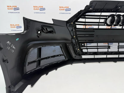Audi A3 8V 2017-2019 Complete Front Bumper With Grilles / 8V5807065 / Black